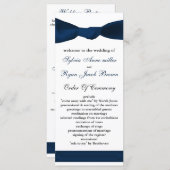 marineblauwe boog Trouwprogramma Programma (Voorkant / Achterkant)