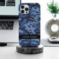 Marineblauwe Camouflage Jouw naam Personaliseer