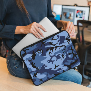 Marineblauwe Camouflage, Militair, Leger Laptop Sleeve