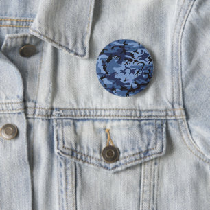 Marineblauwe Camouflage, Militair, Leger Ronde Button 5,7 Cm