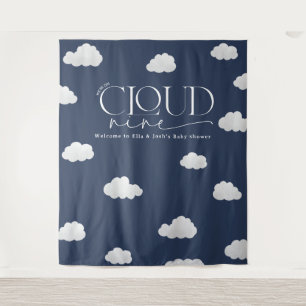 Marineblauwe cloud nine douche moderne stijlvolle wandkleed
