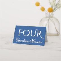 Marineblauwe Elegante Script Gast Naam Nummer