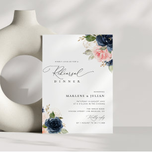 marineblauwe en blushkleurige bloemendiner de avon kaart