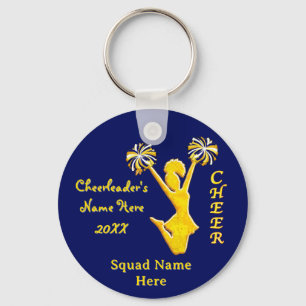 Marineblauwe en Gouden Cheer Sleutelhangers met Uw