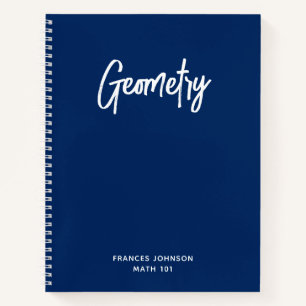 Marineblauwe Geometrie School Grafiekpapier Notitieboek