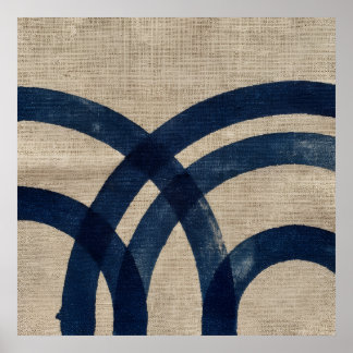 Marineblauwe Geometrische Boog Poster