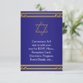 Marineblauwe gouden Davidster RSVP Alles voor alle Kaartje (Staand voorkant)