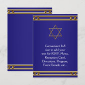 Marineblauwe gouden Davidster RSVP Alles voor alle Kaartje (Voorkant / Achterkant)