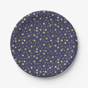 Marineblauwe gouden stippen Elegante papieren bord