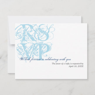 Marineblauwe grunge bruiloft bijlage RSVP reactie Kaart