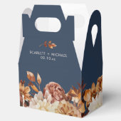 Marineblauwe herfsttrouw bedankdoosjes (Geopend)