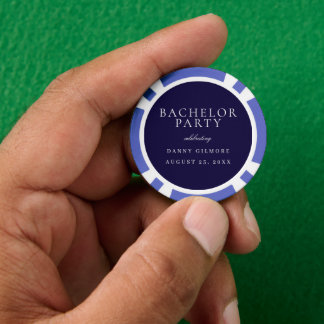 Marineblauwe Klassieke Heren Bachelor Party Poker Chips