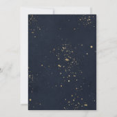 Marineblauwe krans gouden glitters doop kaart (Achterkant)