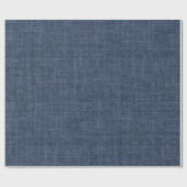 Marineblauwe Linnen Cadeaupapier (Vlak)
