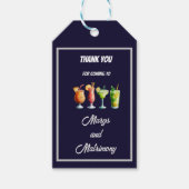 marineblauwe margs & huwelijk Bachelorette dank u Cadeaulabel (Voorkant)