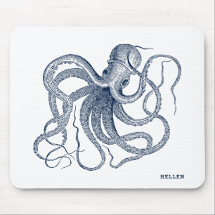 Marineblauwe octopus muismat