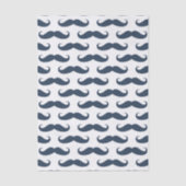 Marineblauwe Snorpatroon Vaderdag Tissuepapier (Voorkant)