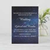 Marineblauwe sterrenhemel Melkweg Bruiloft Kaart (Staand voorkant)