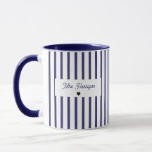 Marineblauwe Streep Monogram