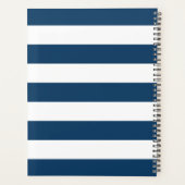 Marineblauwe strepen, witte strepen, gestreept pat planner (Achterkant)