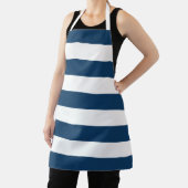 Marineblauwe strepen, witte strepen, gestreept pat schort (Insitu)