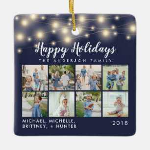 Marineblauwe String Lights 8 Foto Vakantie Keramisch Ornament