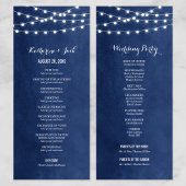 Marineblauwe String Lights Trouwprogramma Programma
