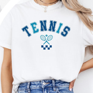 Marineblauwe Tennis Minimalist T-shirt