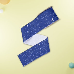 Marineblauwe Wiskundige Formules Grosgrain Lint