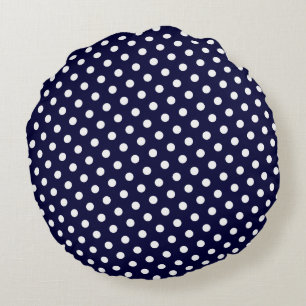 Marineblauwe & Witte Stip om Kussen
