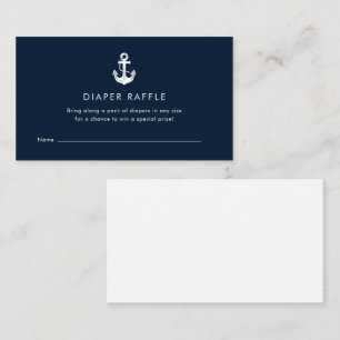 Marineblauwe Zeeman Baby Shower Luier Raffle Informatiekaartje