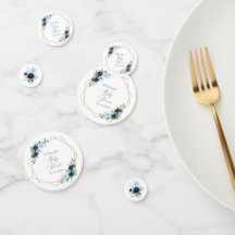 Marinebloemen, Blauwe bloemen, Groen, Baby shower