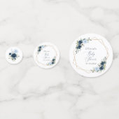 Marinebloemen, Blauwe bloemen, Groen, Baby shower Confetti (Voorkanten)