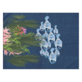 Marinegetextureerde vis, roze koraal tafelkleed (Voorkant (Horizontaal))