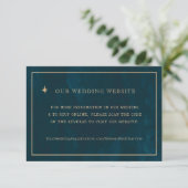 Marinegoud Sterren Bruiloft Website | RSVP QR-code Informatiekaartje (Staand voorkant)