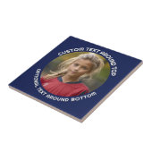 Marinegrens met foto en tekst rond een cirkel tegeltje (Zijkant)