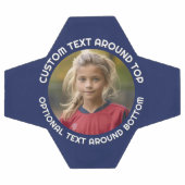 Marinegrens met foto en tekst rond een cirkel voetbal (Enkel)