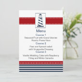 marinekaarten, vuurtoren, nautische menukaarten menu (Staand voorkant)