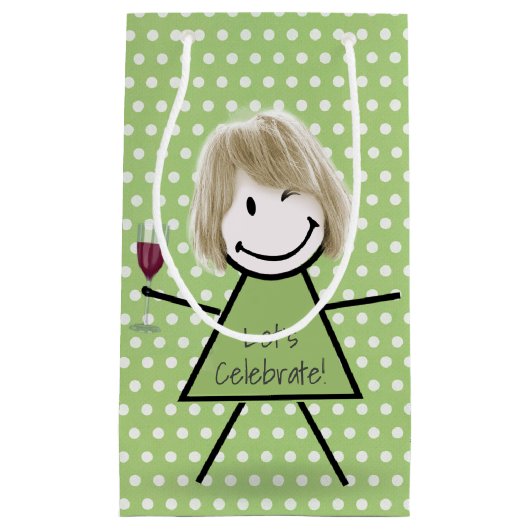 marinekaartje op poka - dots klein cadeauzakje (Voorkant)