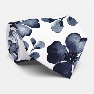 Marineklaproos Stofblauw Groen Waterverf Trouw Stropdas