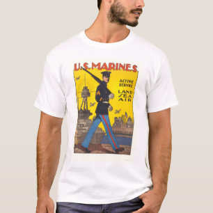 Marines - actieve dienst - land, zee, lucht t-shirt
