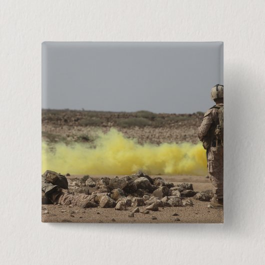 Marines bieden zekerheid vierkante button 5,1 cm (Voorkant)