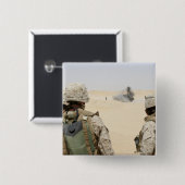 Marines en zeilors vierkante button 5,1 cm (Voorkant /achterkant)