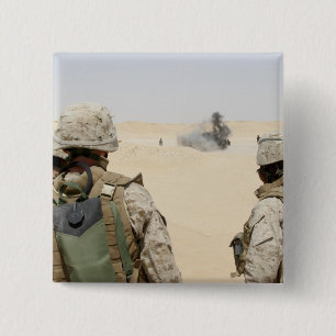 Marines en zeilors vierkante button 5,1 cm