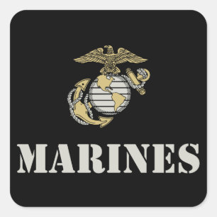 Marines (stencil) vierkante sticker