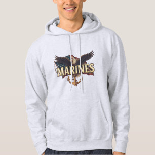 "Marines" sur sweat à capuche aigle & ancre