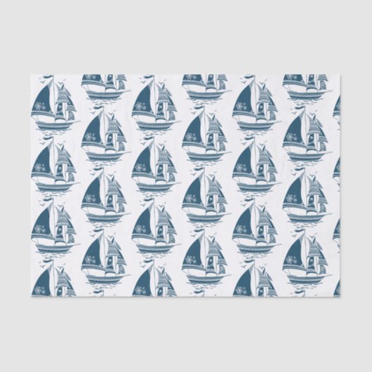marinesailingboot2 Patroon Tissuepapier (Voorkant)