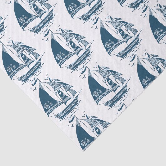 marinesailingboot2 Patroon Tissuepapier (Detail)
