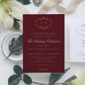 marineschandaal romantisch klassieke monogram brui folie uitnodiging