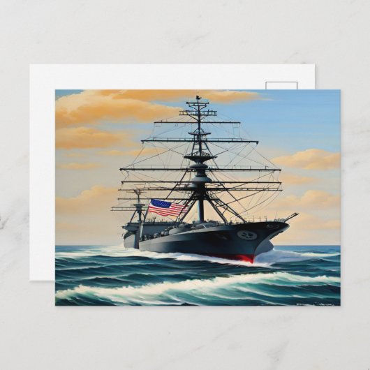 marineschip-Briefkaart Briefkaart (Voorkant / Achterkant)